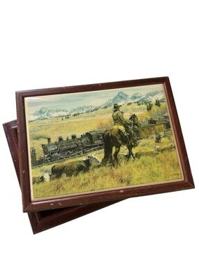 Vintage Wood Jewelry Valet Trinket Box Gary Carter Virginia Art Western